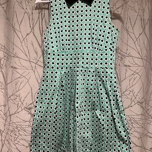 Closet London Green & Black Patterned Cotton Dress With Pockets Size 6 (UK 12)